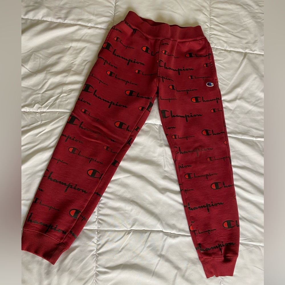 Boys size M Red Champion sweatpants